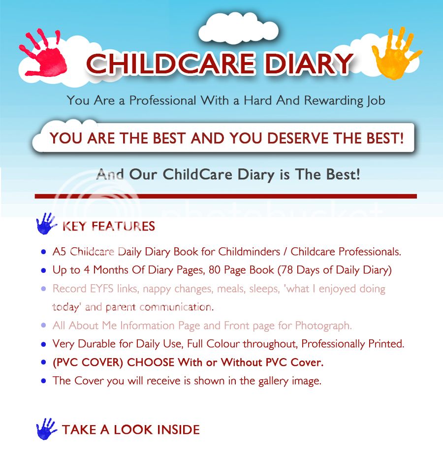 CHILDCARE DIARY, CHILDMINDER DAILY JOURNAL, EYFS RECORD KEEPING, EARLY